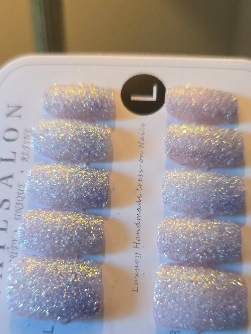 Sparkle Pink/Purple Press-On Nails Size Large